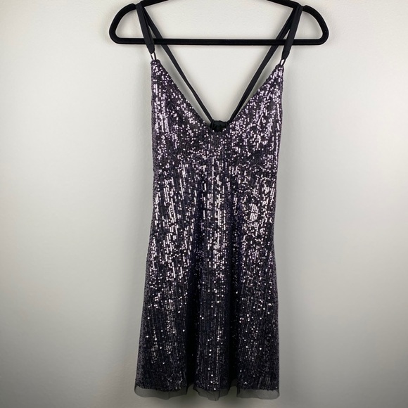 FREE PEOPLE Gold Rush Mini Dress in Black - Picture 3 of 11